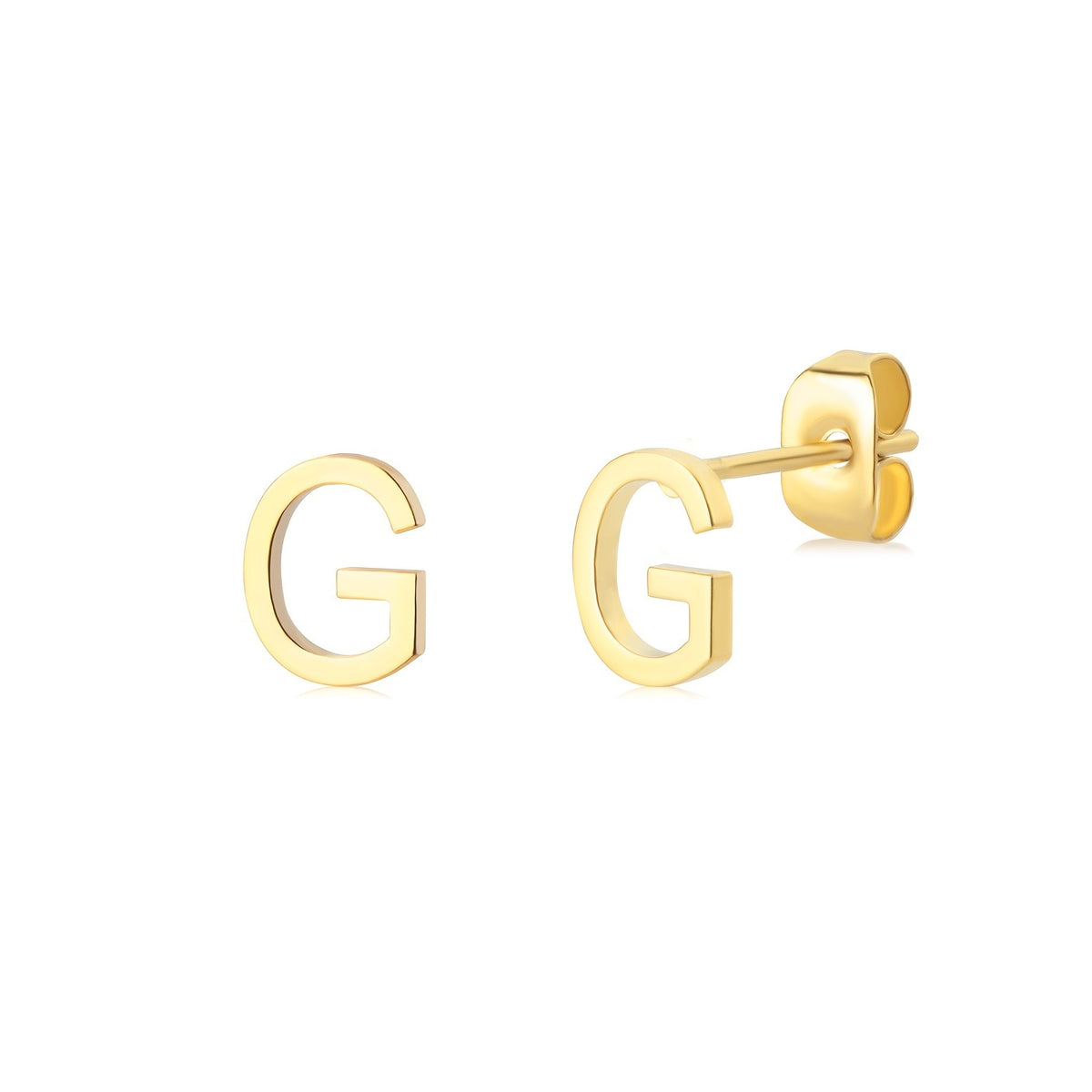 Block Letter Initial Stud Earrings