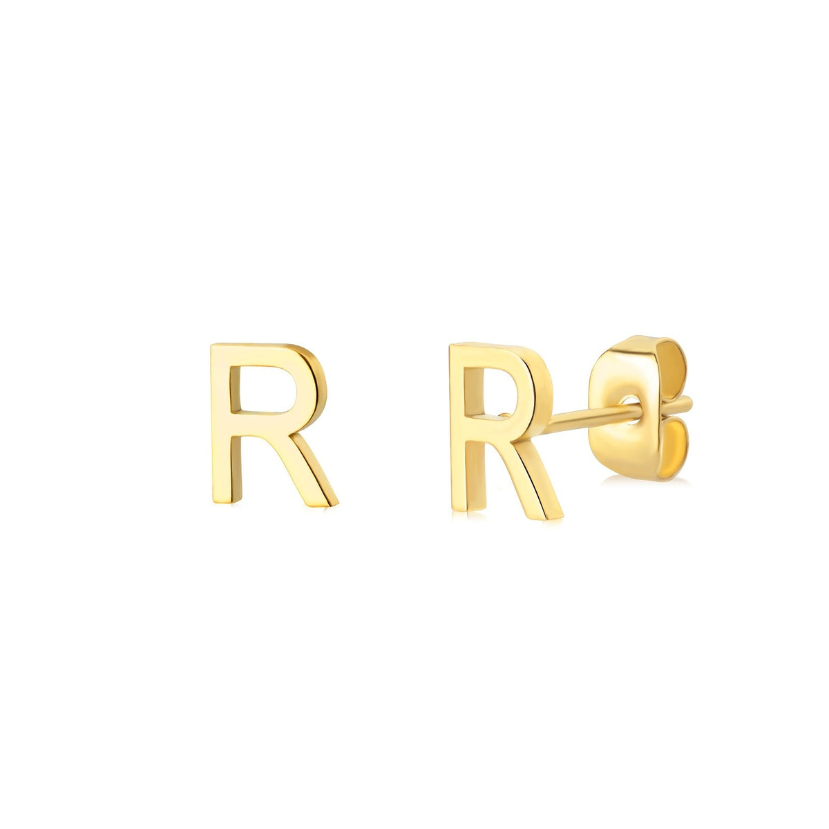 Block Letter Initial Stud Earrings