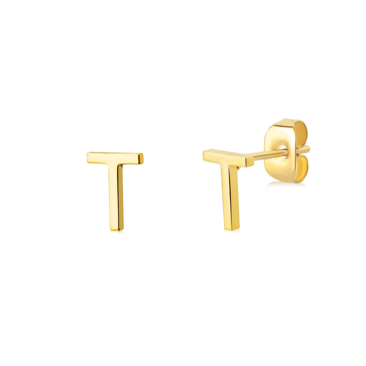 Block Letter Initial Stud Earrings
