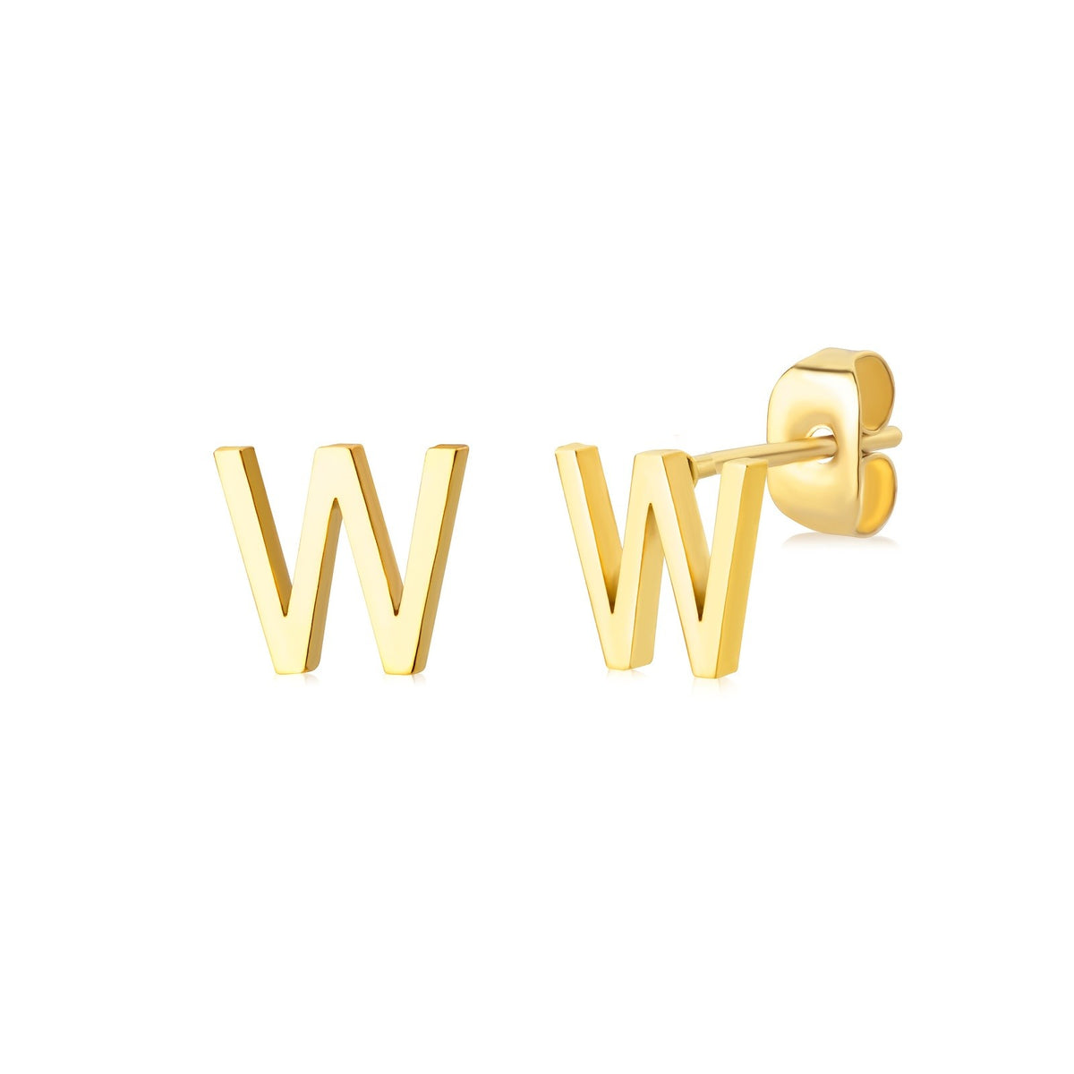 Block Letter Initial Stud Earrings