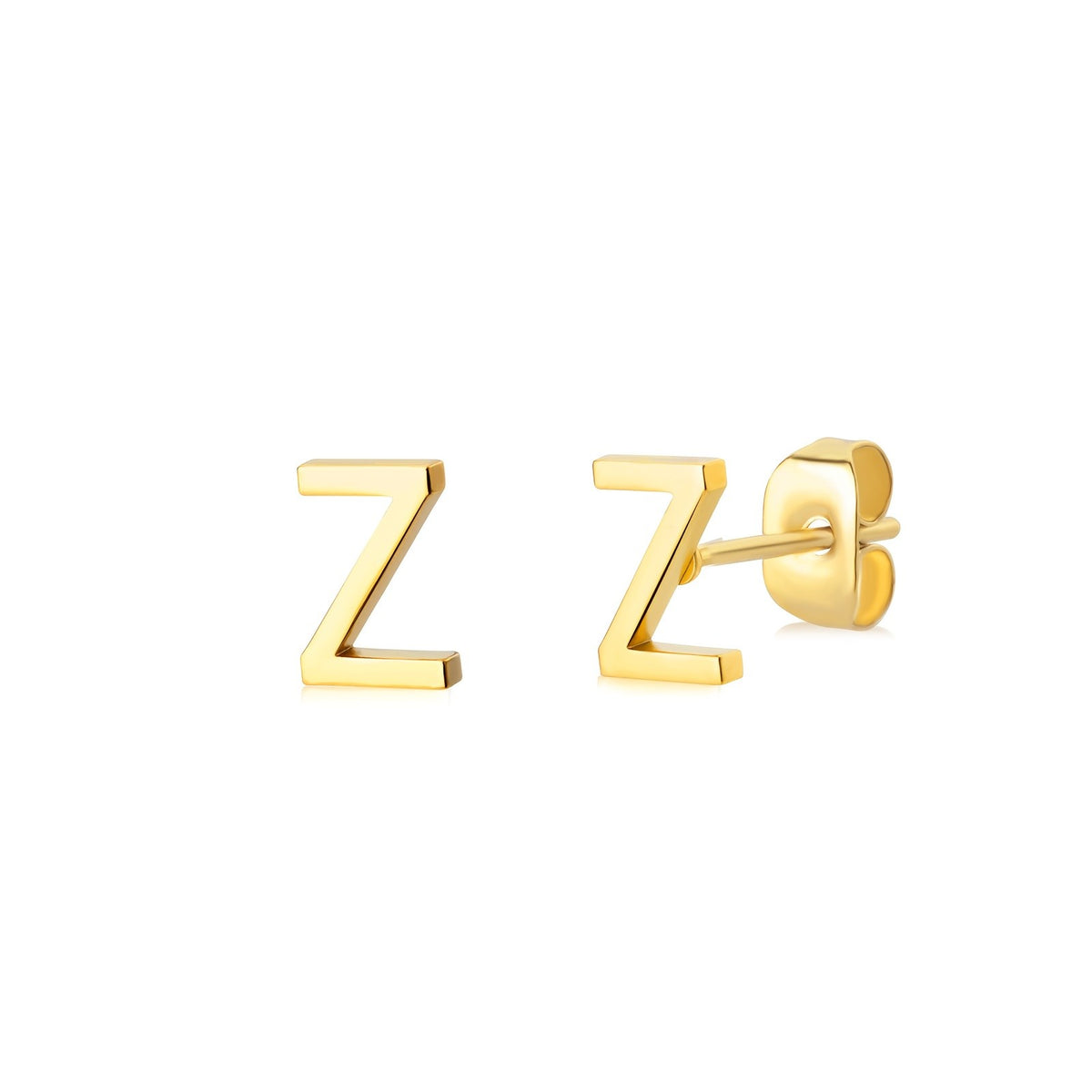 Block Letter Initial Stud Earrings