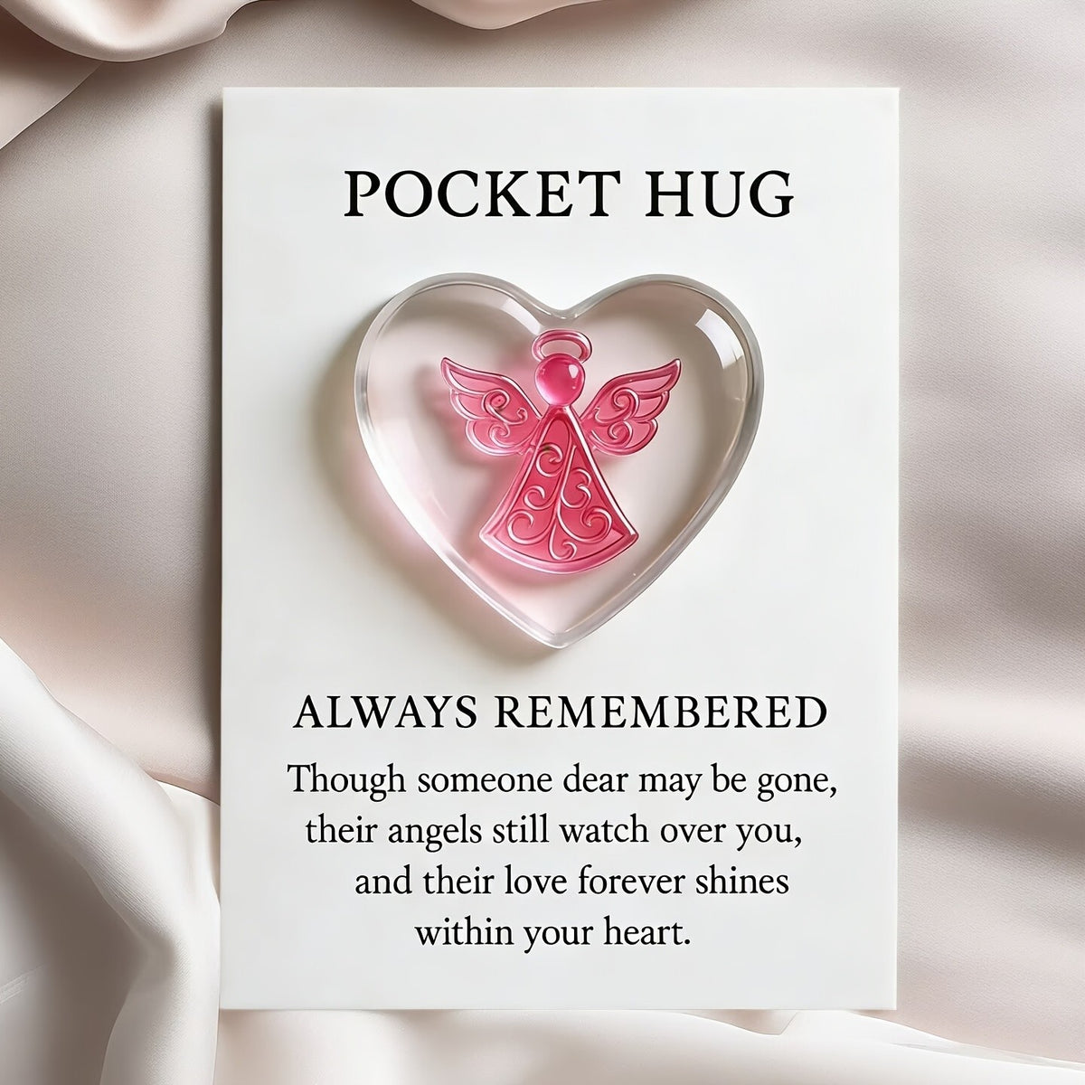 Pink Angel Heart Pocket Hug