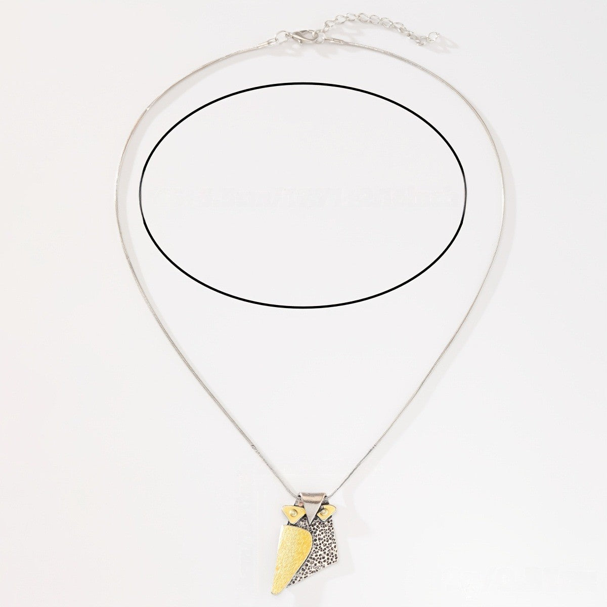 Two-Tone Textured Owl Necklace