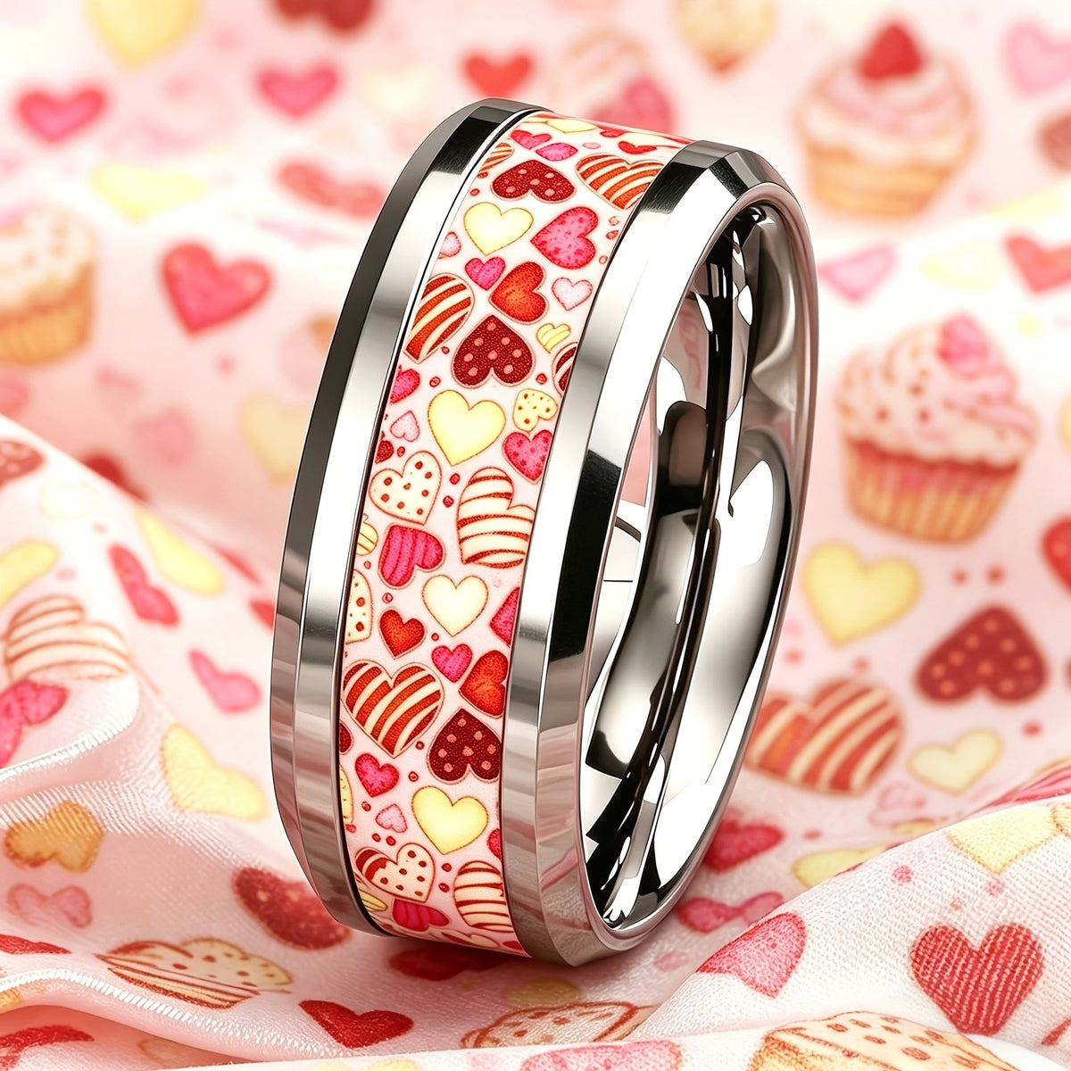 Colorful Heart Pattern Ring