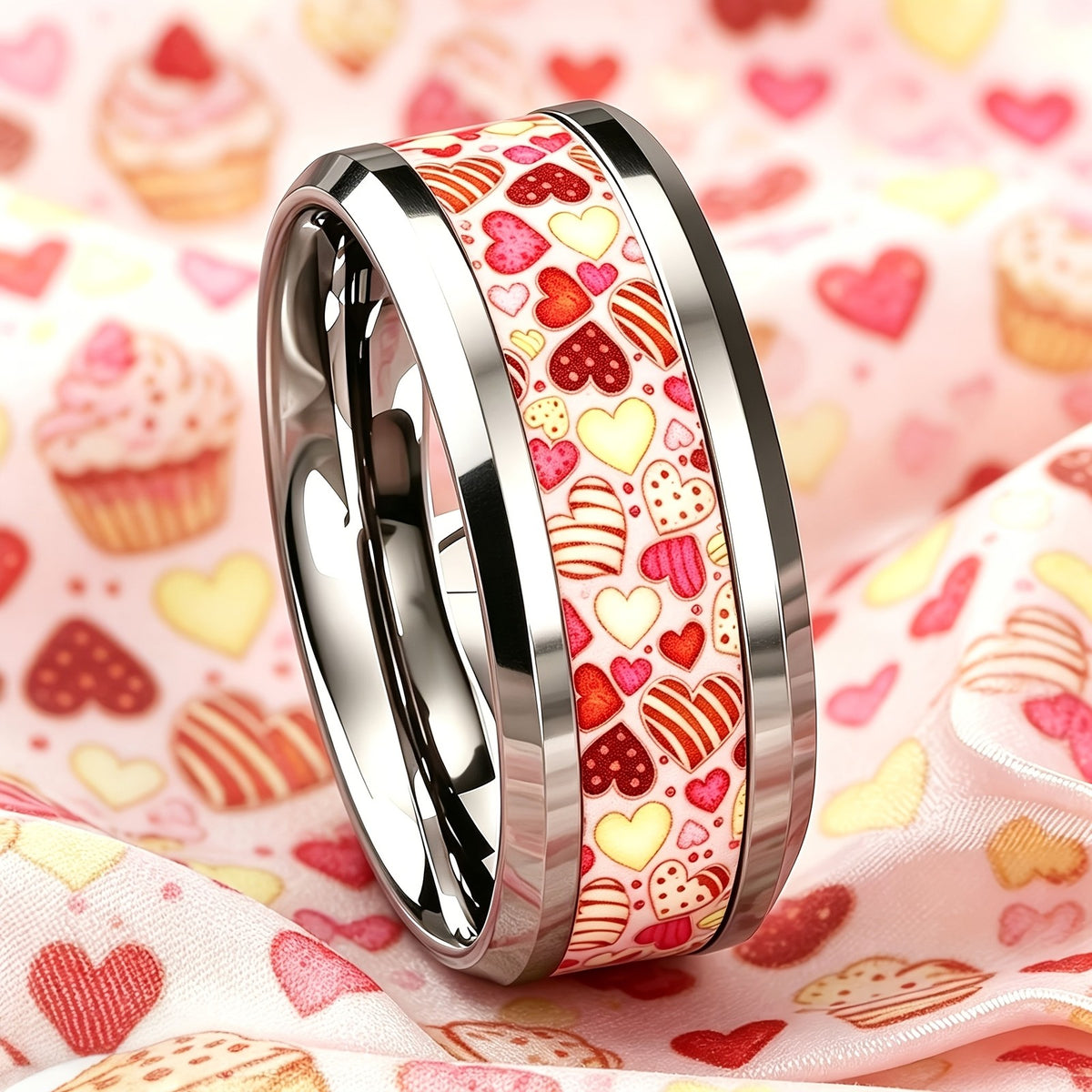 Colorful Heart Pattern Ring