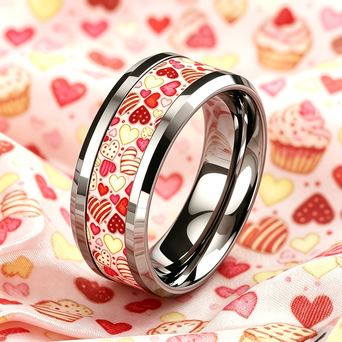 Colorful Heart Pattern Ring
