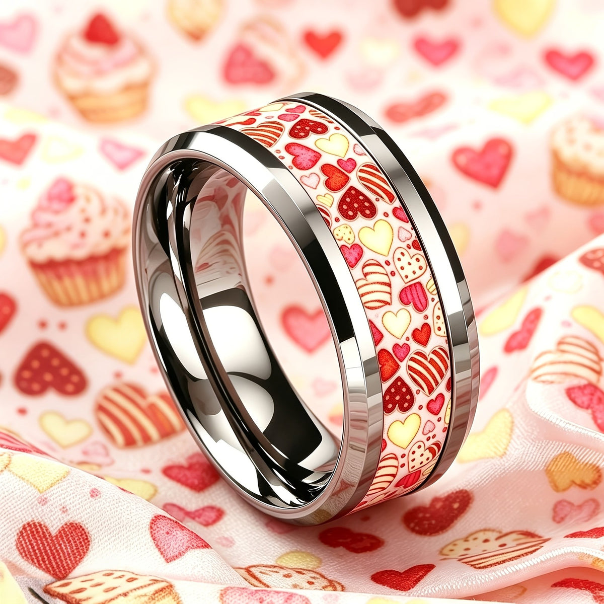 Colorful Heart Pattern Ring