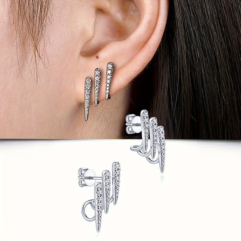 Crystal Spike Stud Earrings