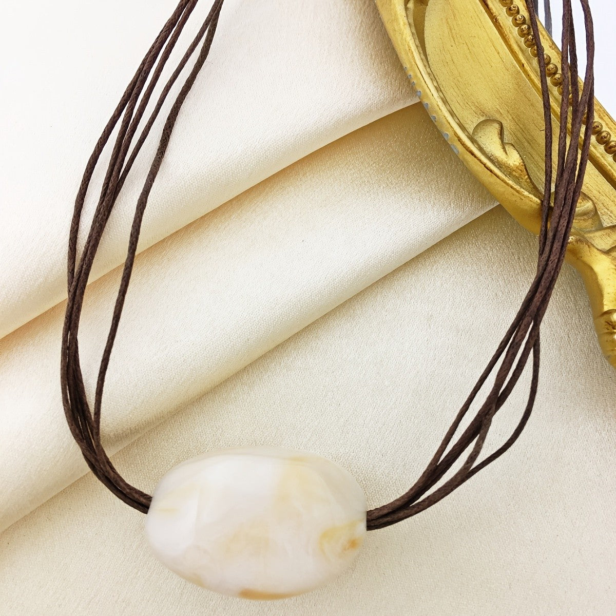 Marbled Oval Multi-Strand Necklace
