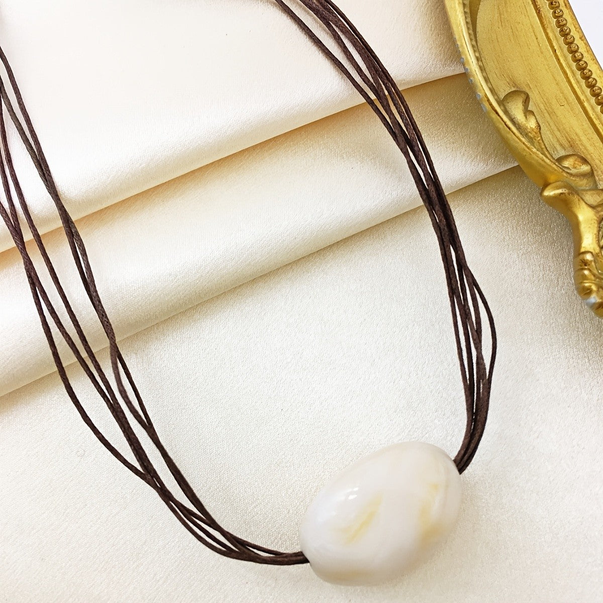 Marbled Oval Multi-Strand Necklace
