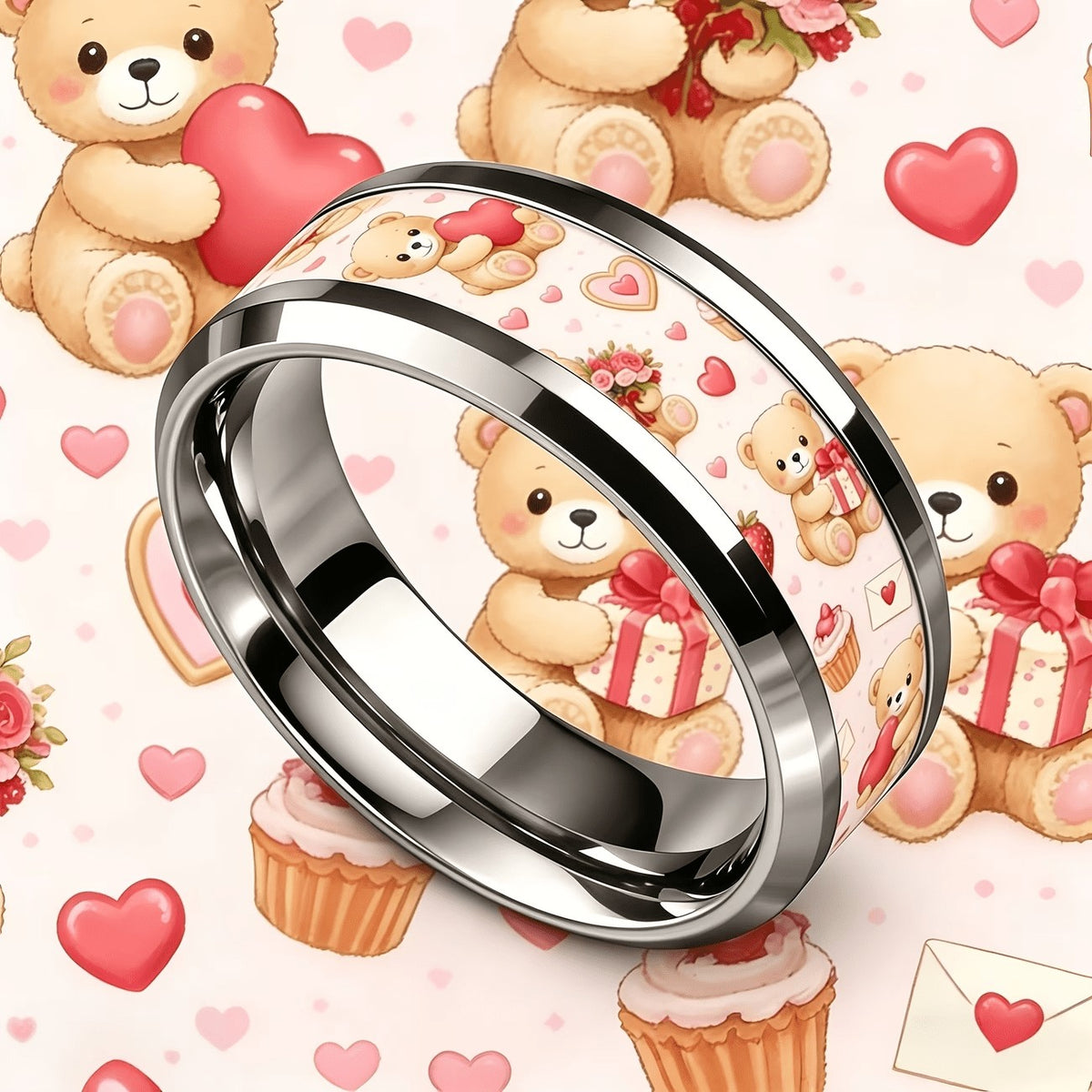 Teddy Bear Heart Ring