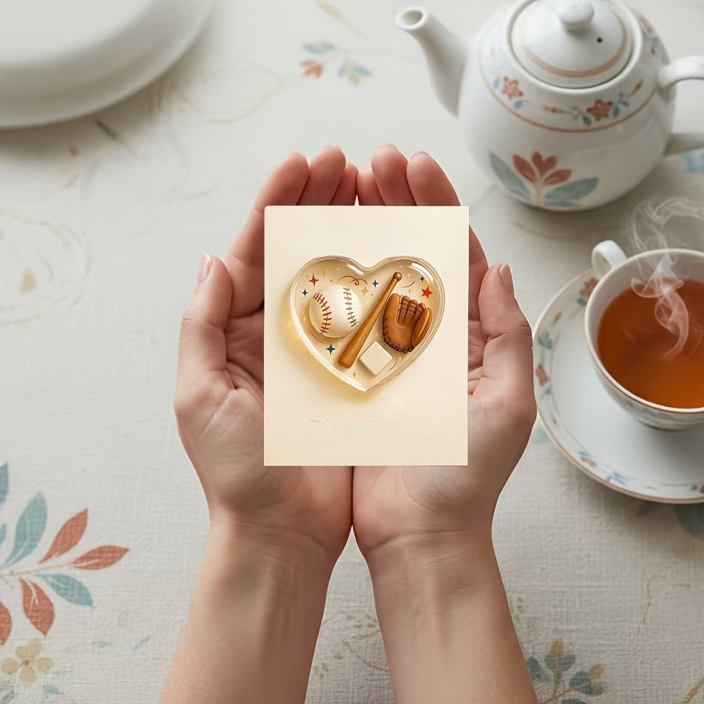 Baseball Heart Pocket Hug Card