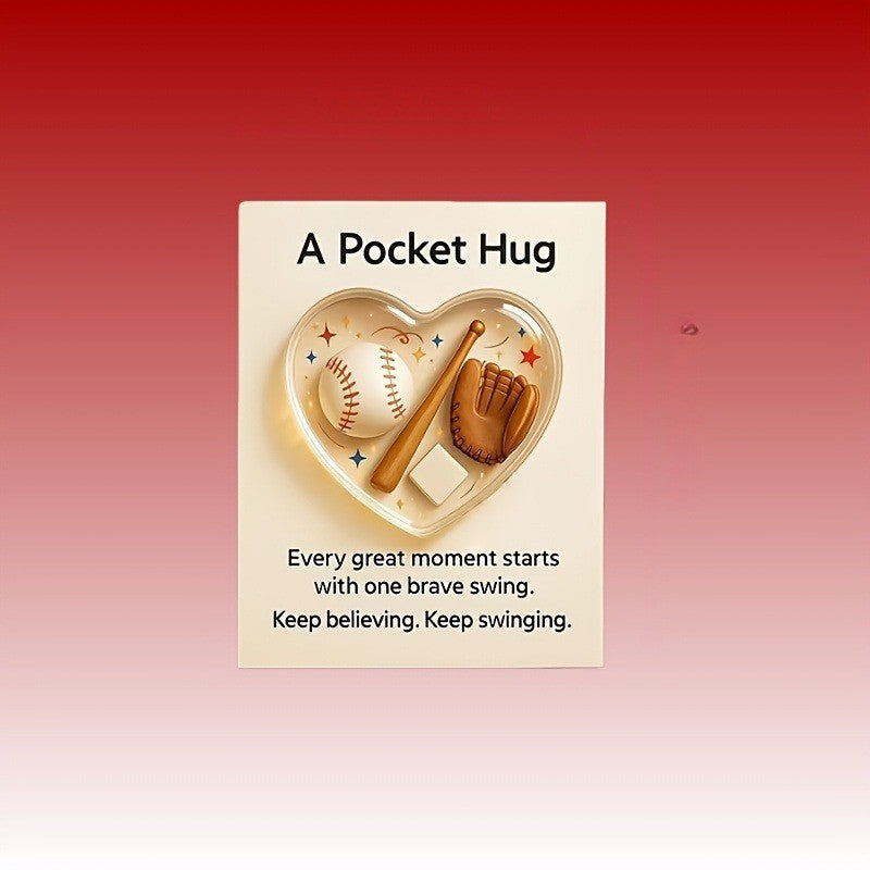 Baseball Heart Pocket Hug Card