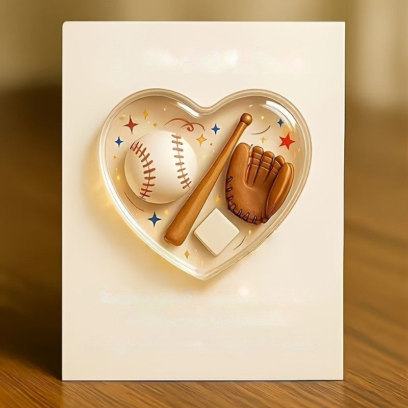 Baseball Heart Pocket Hug Card