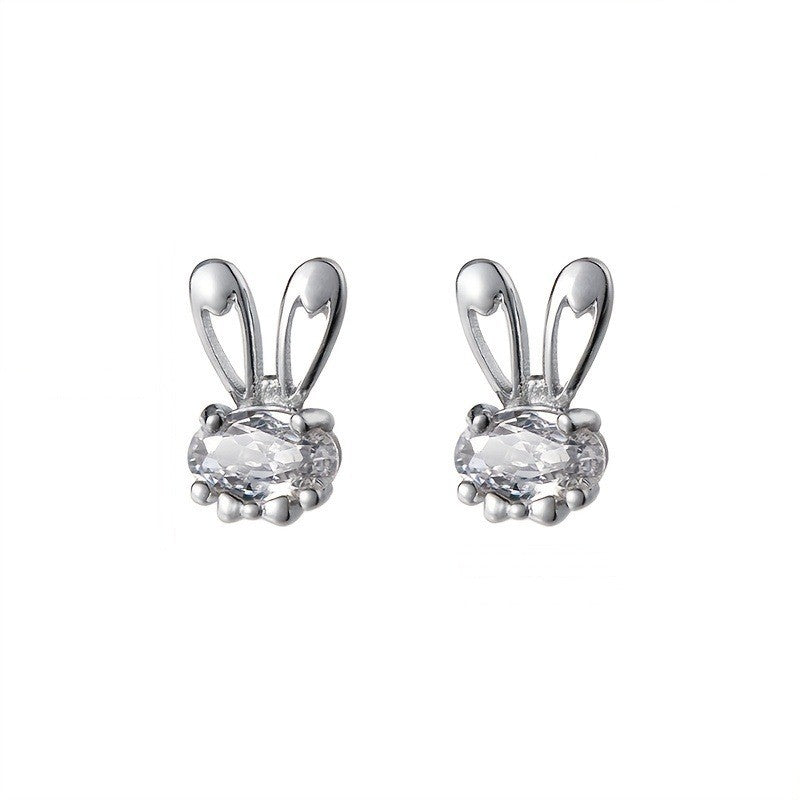 Crystal Rabbit Stud Earrings