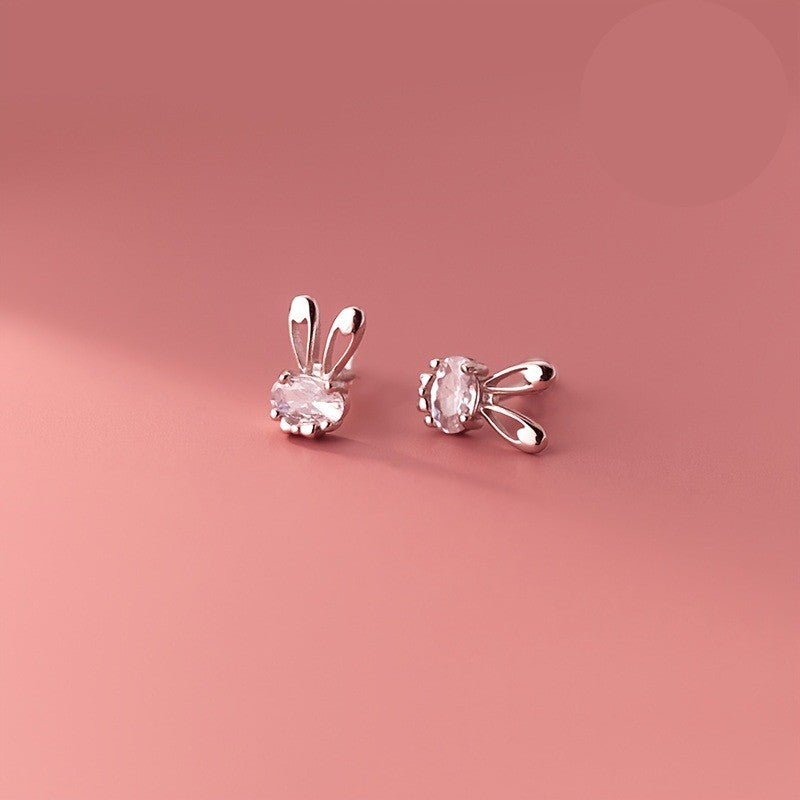 Crystal Rabbit Stud Earrings