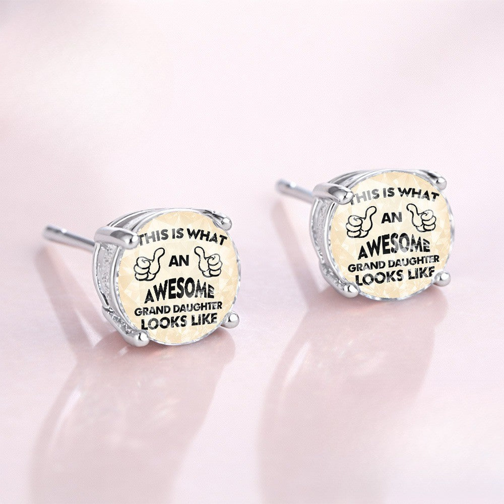 Awesome Granddaughter Stud Earrings