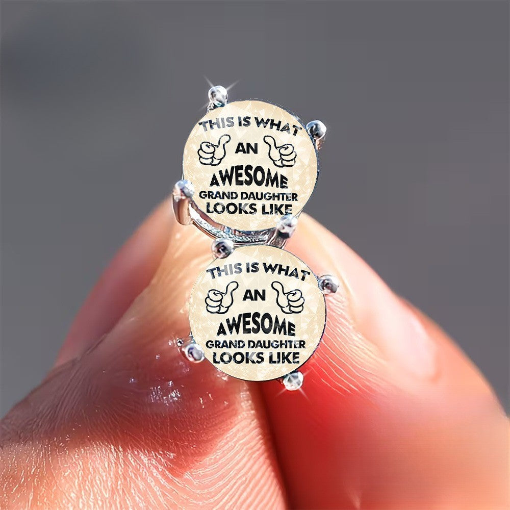 Awesome Granddaughter Stud Earrings