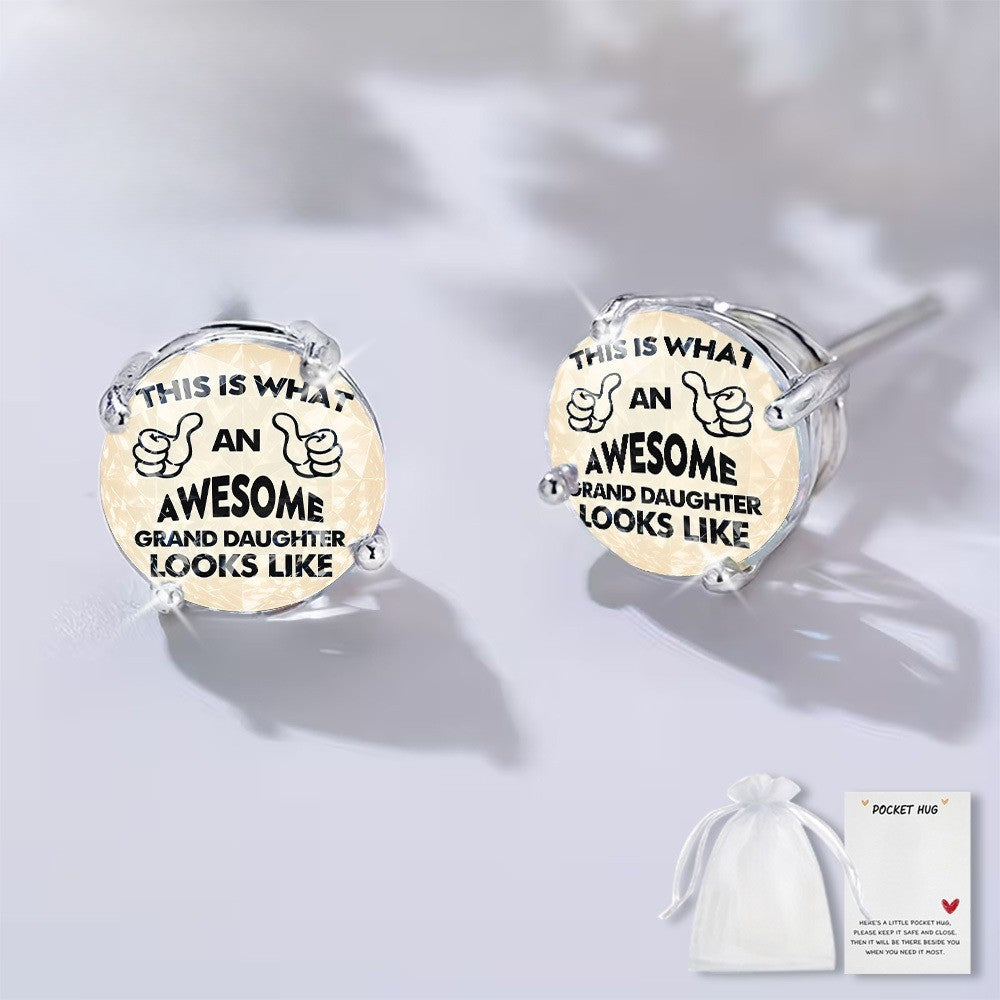 Awesome Granddaughter Stud Earrings
