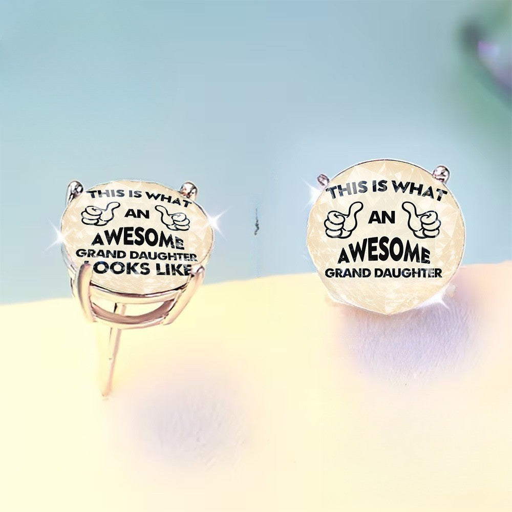 Awesome Granddaughter Stud Earrings