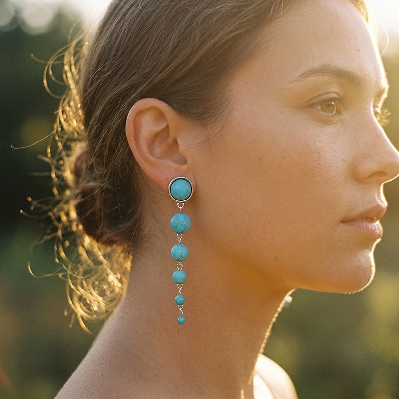 Turquoise Graduated Drop Earrings