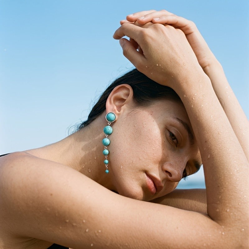 Turquoise Graduated Drop Earrings