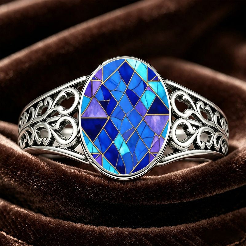 Blue Mosaic Filigree Ring