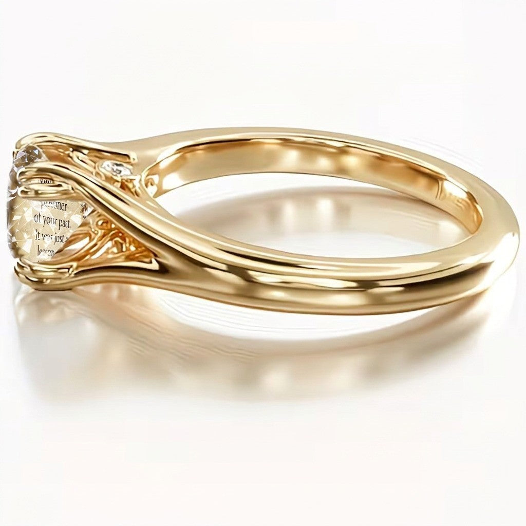 Inspirational Quote Crystal Ring