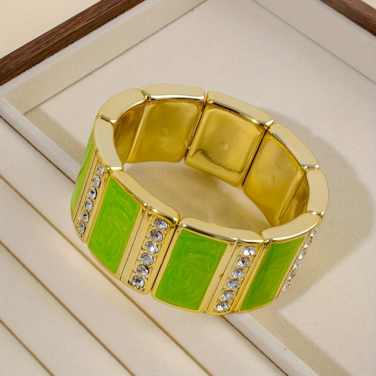 Teal Marbled Panel Bangle