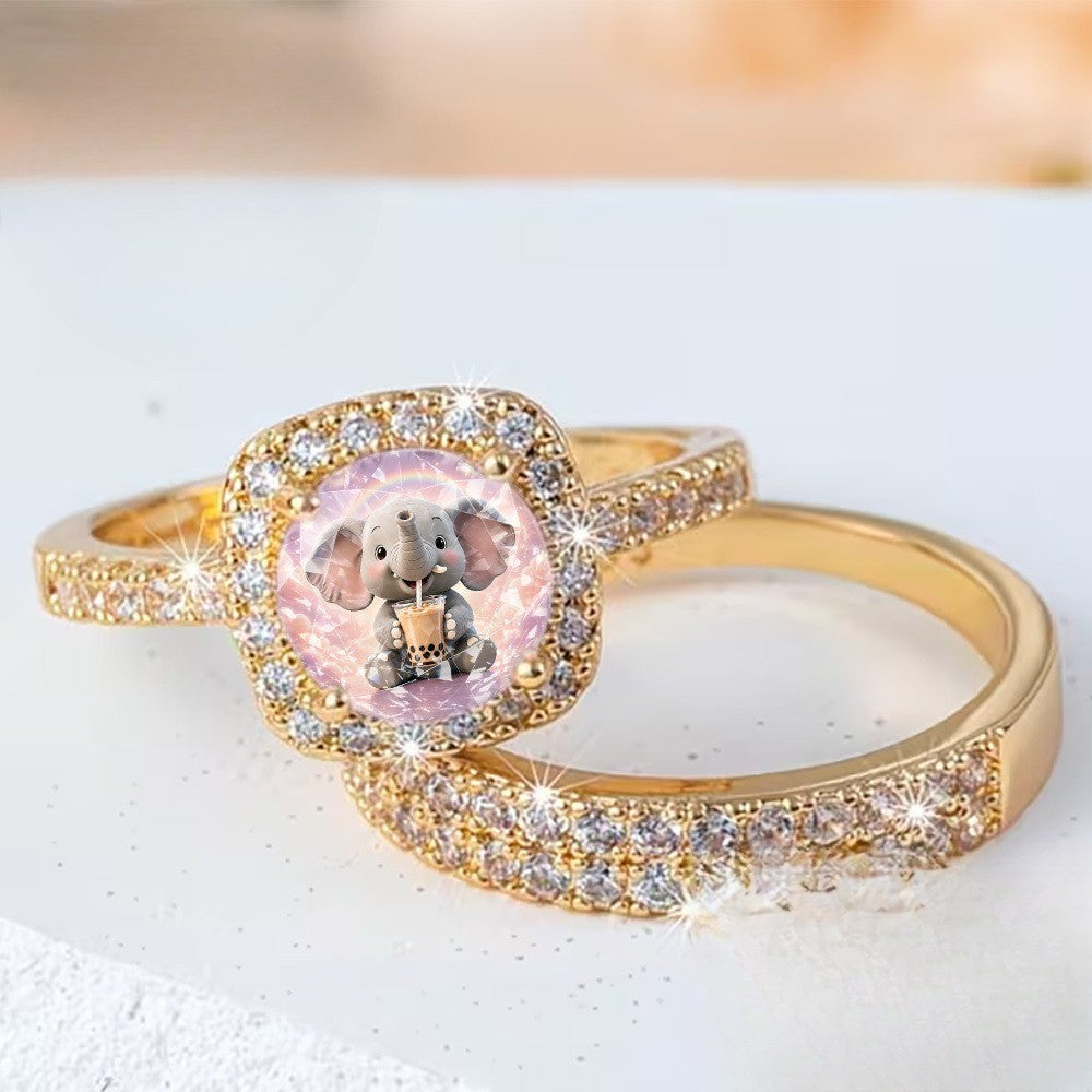 Elephant & Milk Tea Ring Set