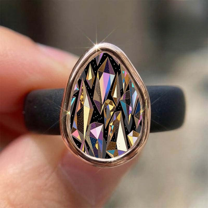 Stained Glass Geometric Ring