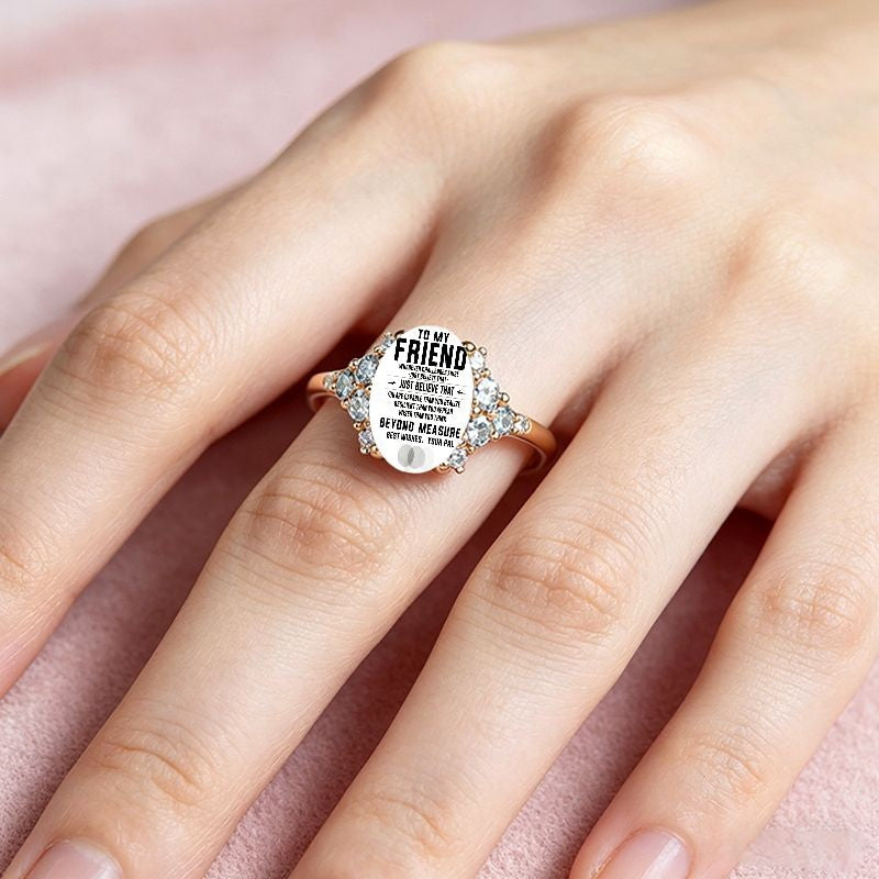 Friendship Message Crystal Cluster Ring