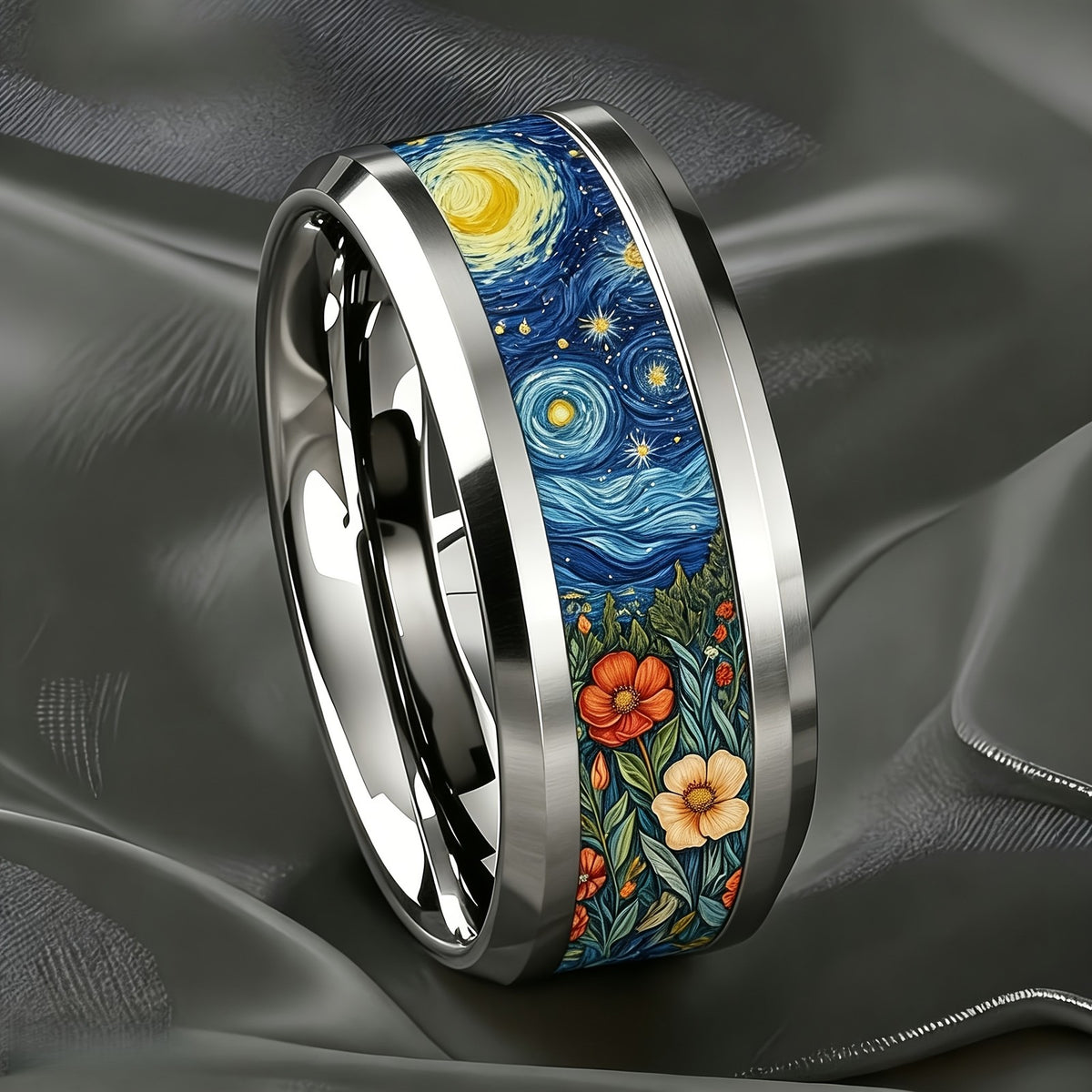 Starry Night Floral Ring