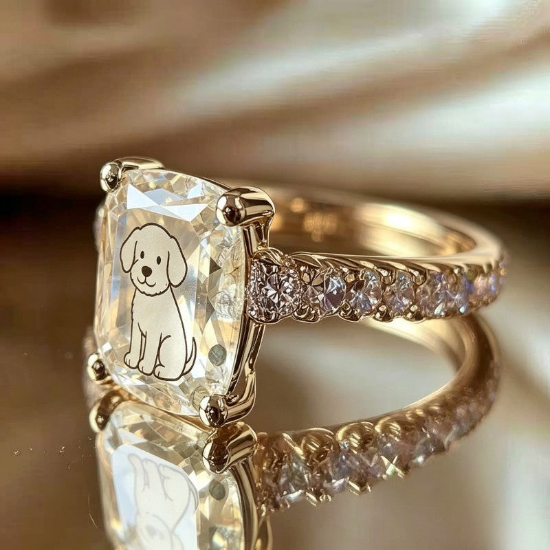 Puppy Emerald Cut Ring