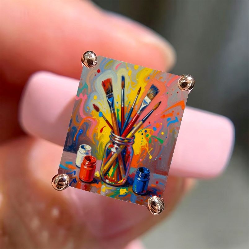 Paintbrush Art Square Ring