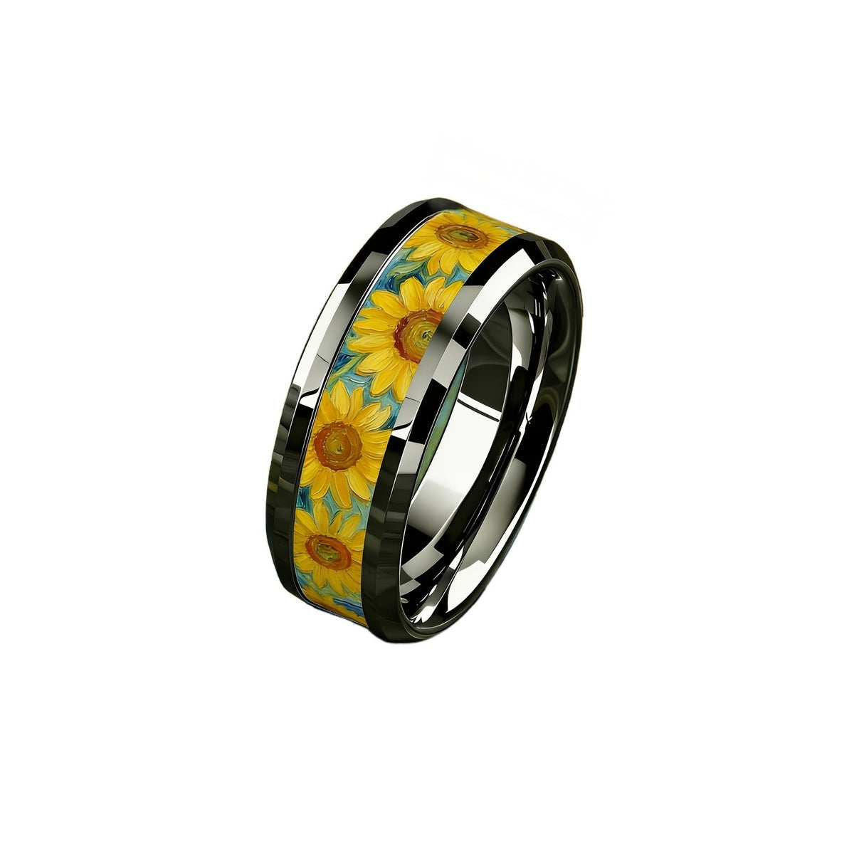Sunflower Oil Painting Ring