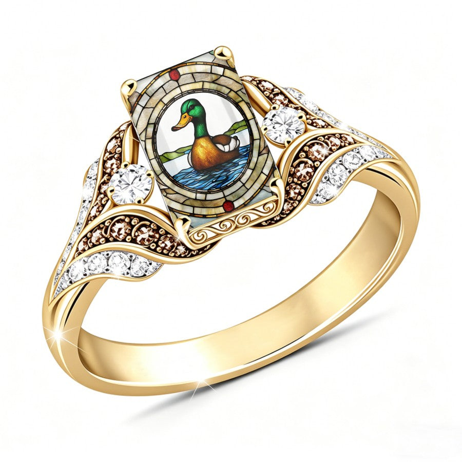 Stained Glass Duck Ring