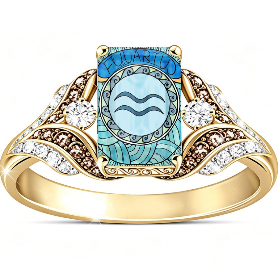Aquarius Square Statement Ring
