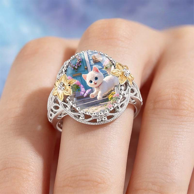 Kitten Garden Scene Ring