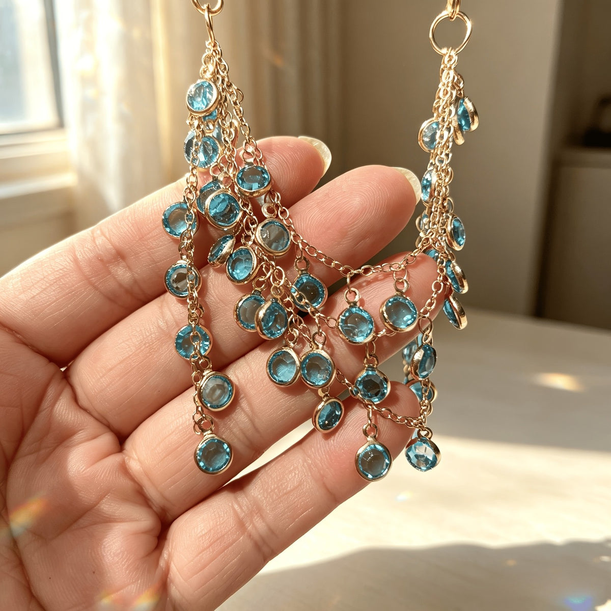 Blue Crystal Garden Sun Catcher