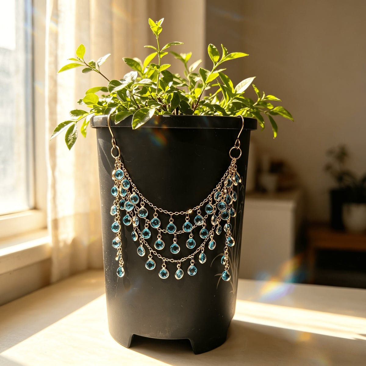 Blue Crystal Garden Sun Catcher