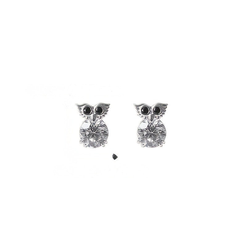 Crystal Owl Stud Earrings