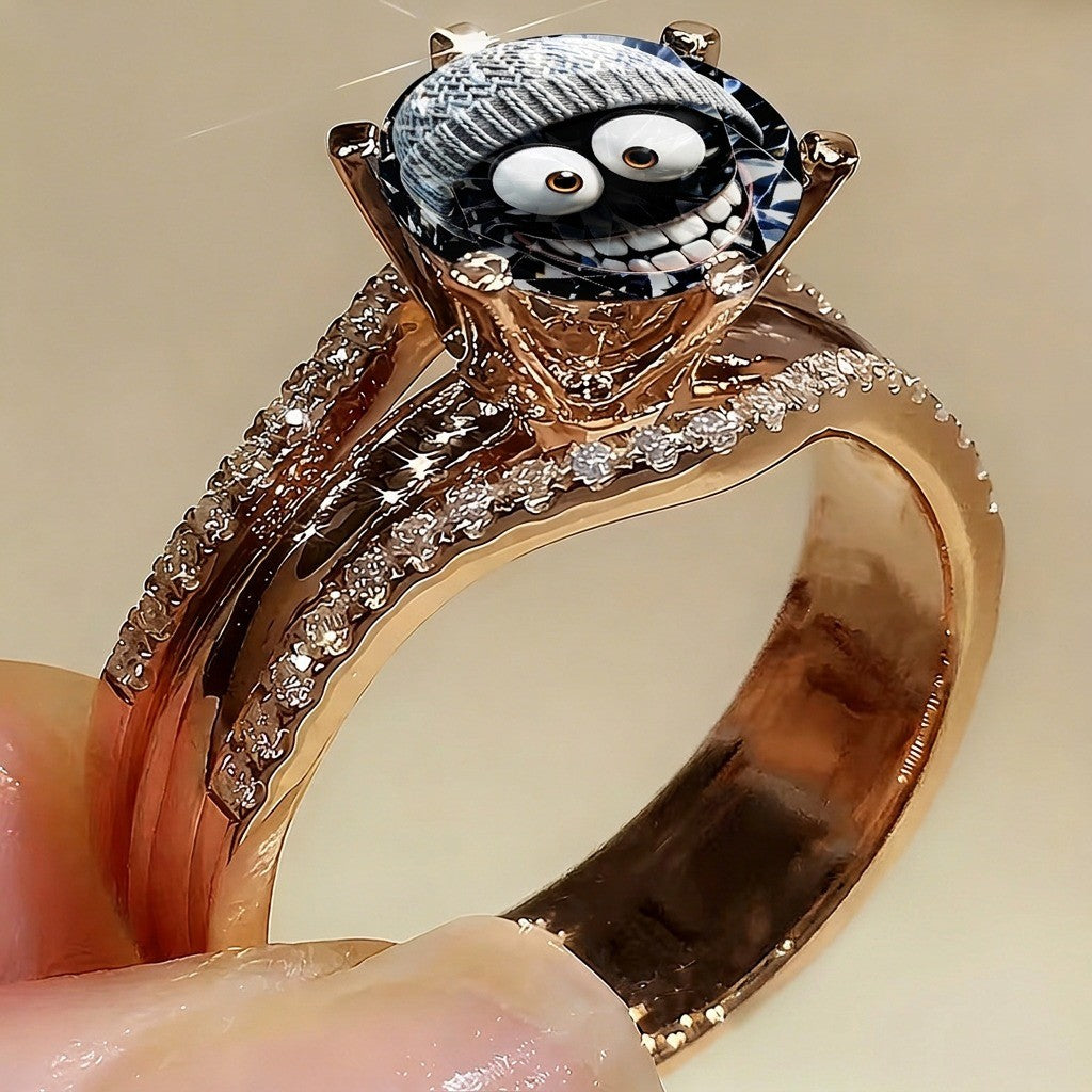 Smiling Face Statement Ring