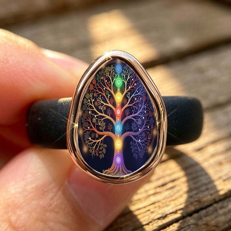 Rainbow Chakra Tree Ring