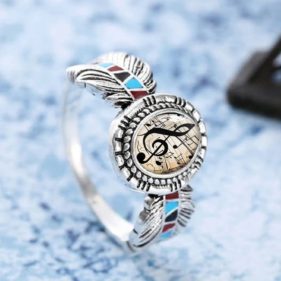 Treble Clef Oval Ring