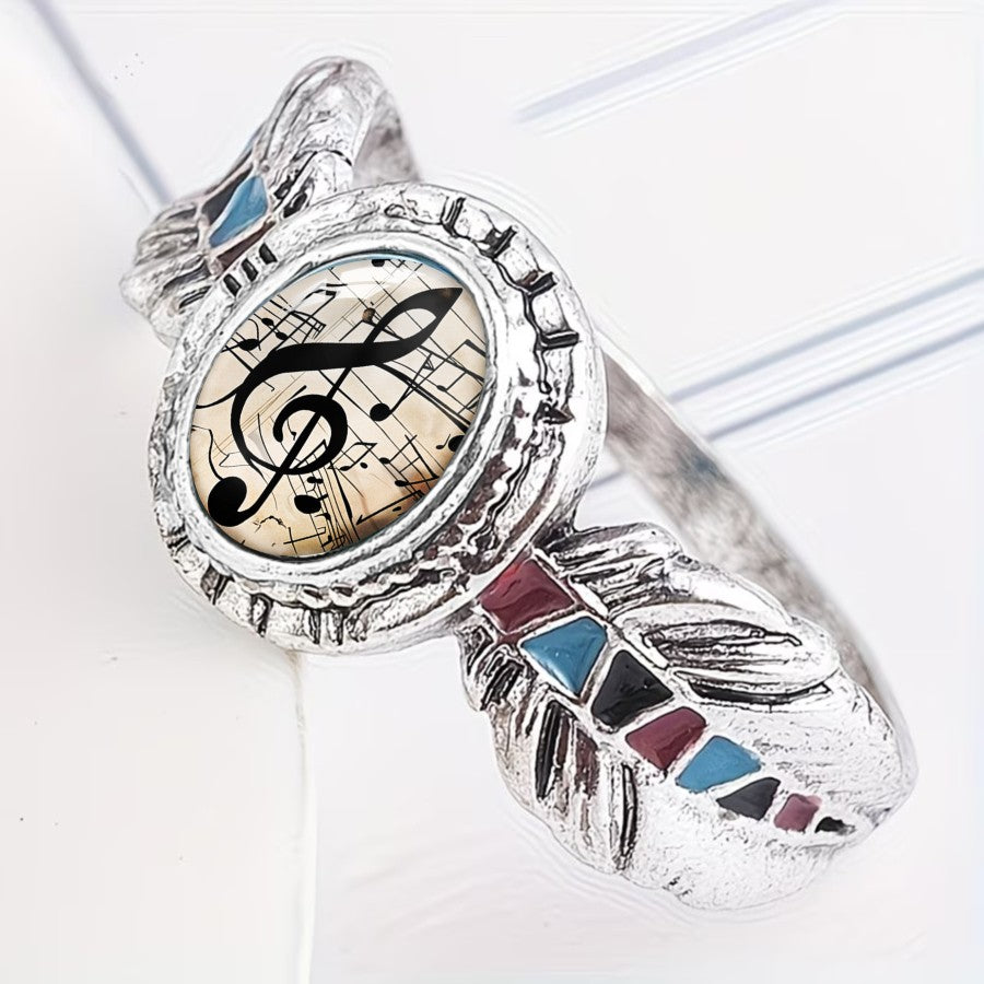 Treble Clef Oval Ring