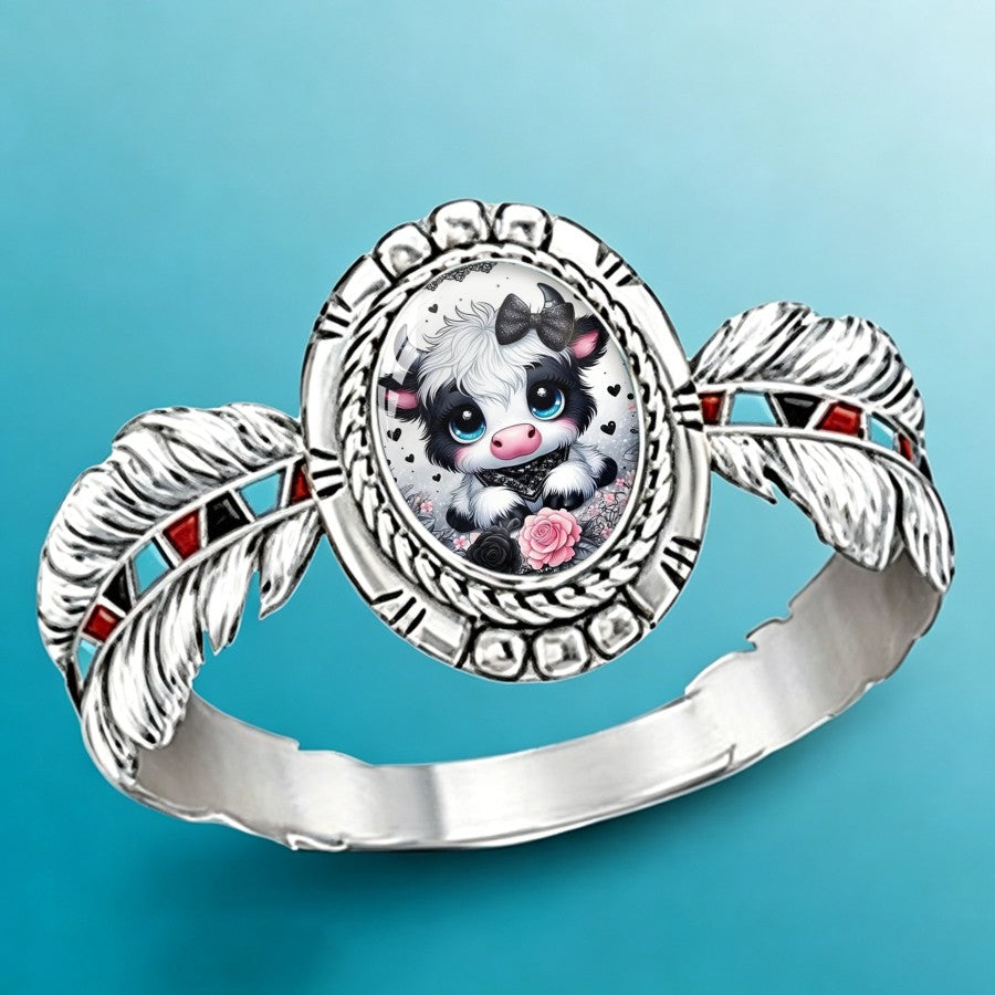 Cow Oval Statement Ring
