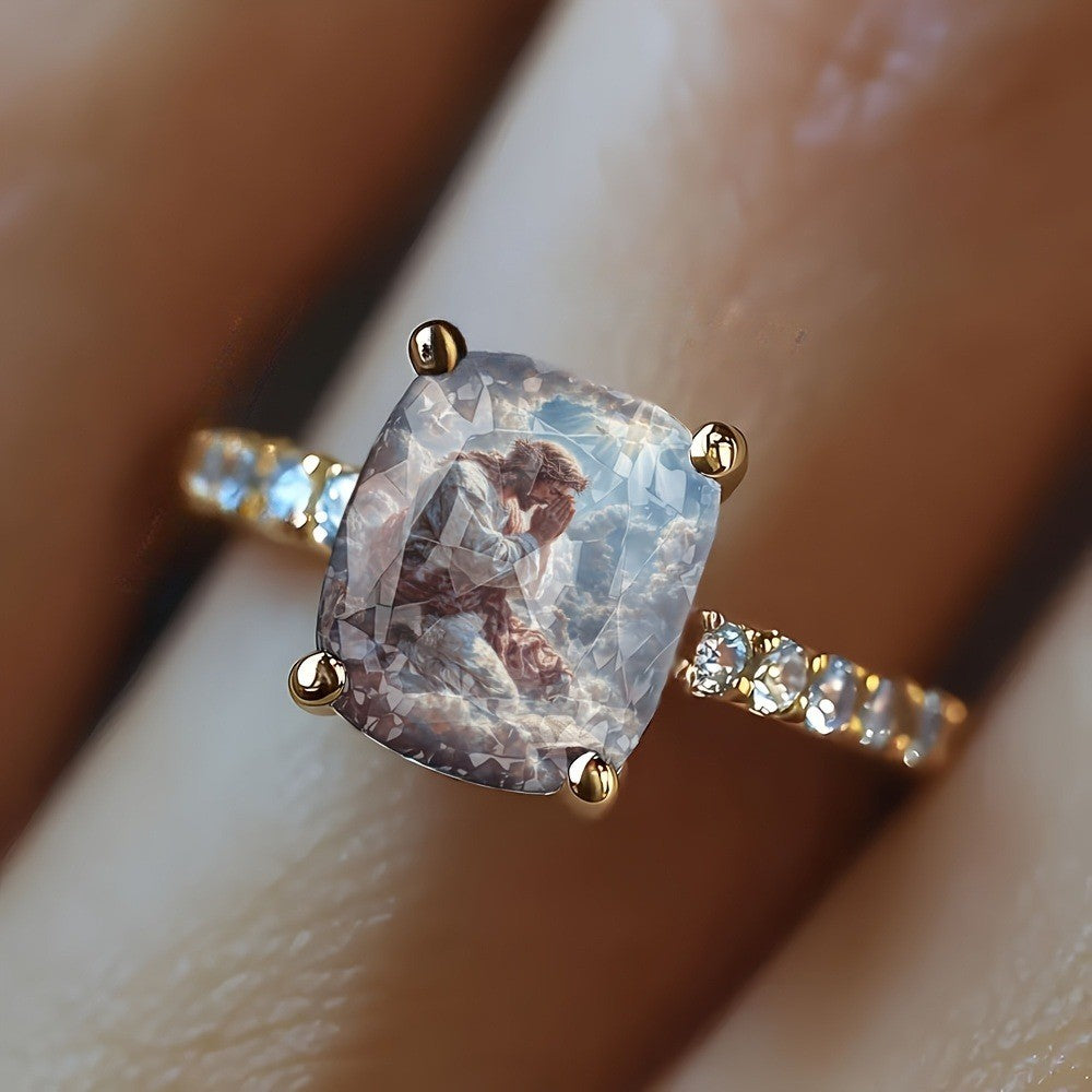 Praying Figure Square Ring