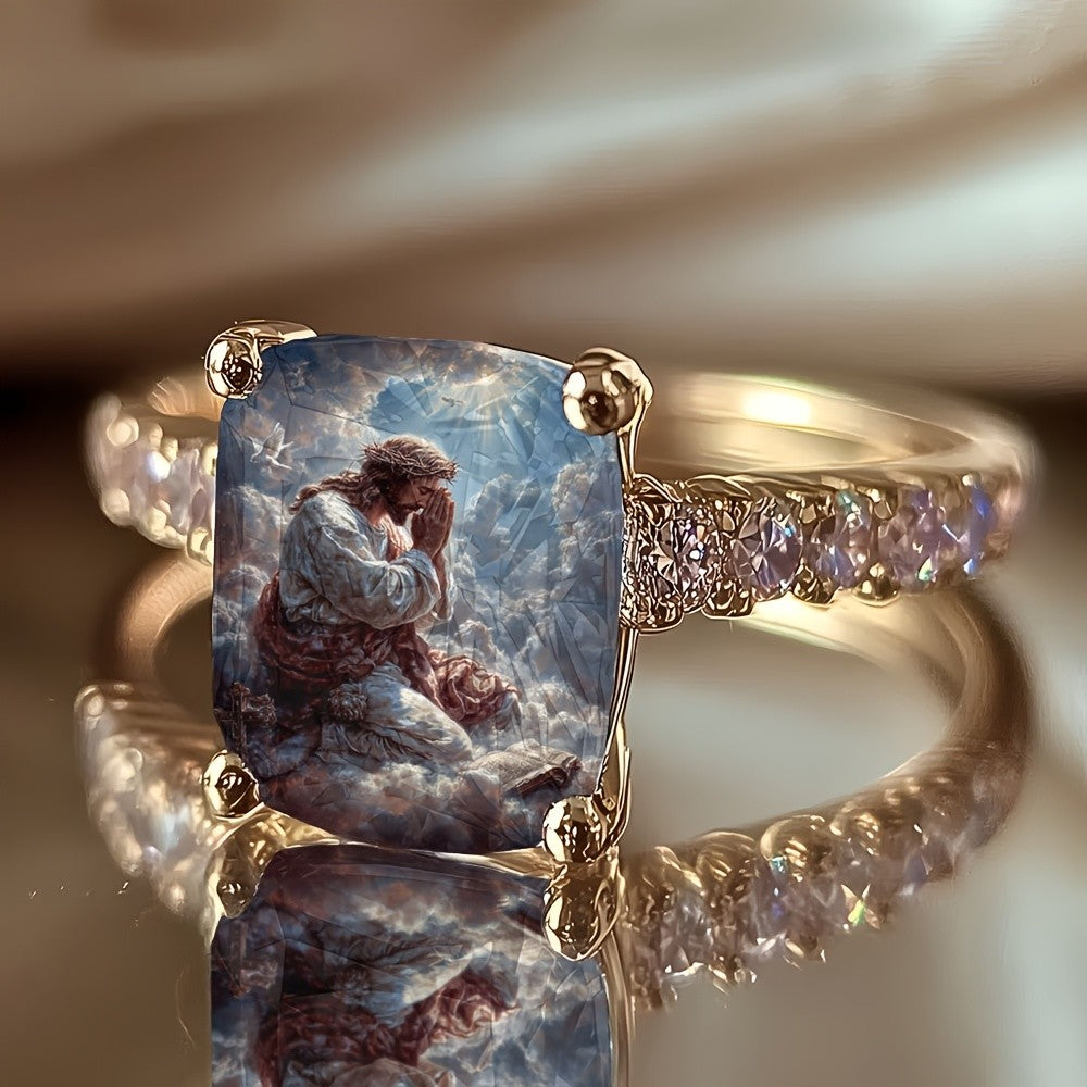Praying Figure Square Ring