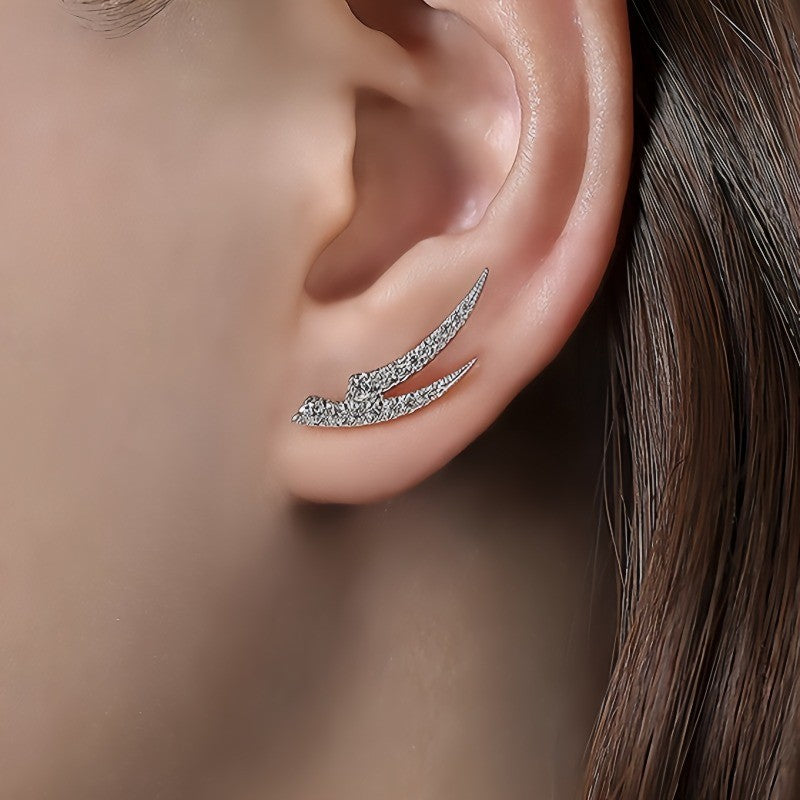 Crystal Talon Wing Stud Earrings